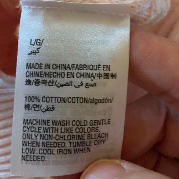 Karen Scott cable crew in blush. NWT. Retsil 46.50‎ - Picture 6 of 7